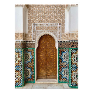 Snygg door in Ben Youssef - Marrakech, Marocko Fototryck