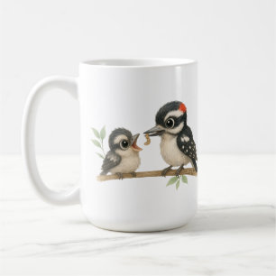 Snygg Downy Woodpecker Kaffemugg