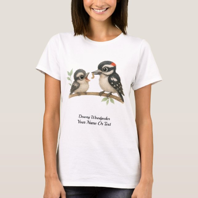 Snygg Downy Woodpecker T Shirt (Framsida)