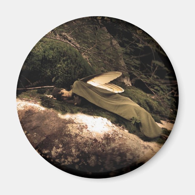 Snygg Dreaming Skogen Fairy Round Magnet (Framsidan)