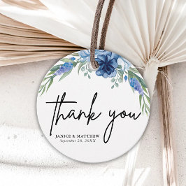 Snygg Dusty Blue Blommigt Bröllop Gåvor Etiketter