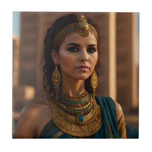 Snygg egyptisk kvinna porträtt kakelplatta
