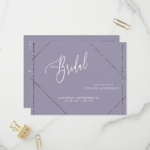 Snygg Elegant Lavender Möhippa Inbjudan Vykort