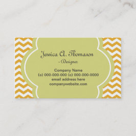 Snygg, elegant, modern gult chevron visitkort