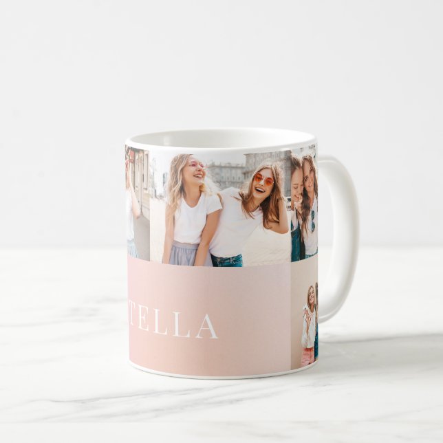 Snygg elegant pastel aura modern 6 foto kaffemugg (Framsida höger)