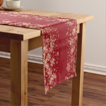 Snygg Elegant Red & Guld Snöflingor