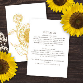 Snygg Elegant Solblommor blommar bröllopet Tilläggskort