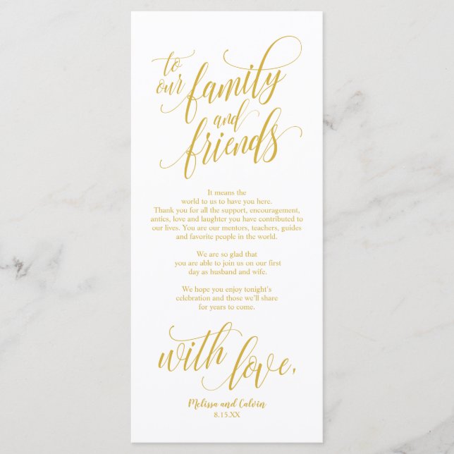 Snygg Elegant Tack för ställe-kortet Program (Framsida)