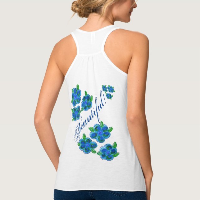 Snygg, eleganta, rashande Tank-top Linne Med Racerback (Baksida)