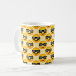 Snygg emoji med solglasögon kaffemugg Emoticon kop
