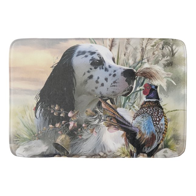 Snygg engelsk bokstav med fasan, Art Badrumsmatta (Framsidan)