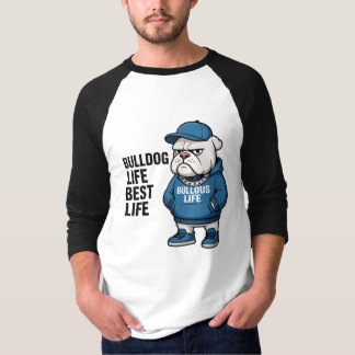 Snygg engelsk bulldogg liv tecknad serie t shirt