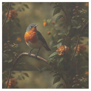 Snygg engelsk Robin i en Garden Tyg
