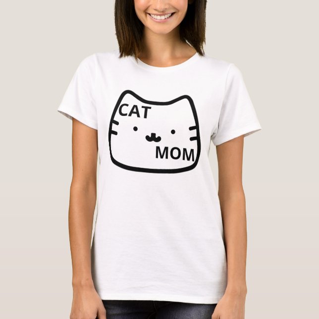 snygg enkel design dam cat mamma  t shirt (Framsida)