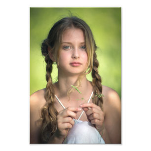 Snygg, enkel flicka Premium Satin Fototryck