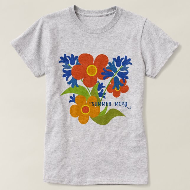 Snygg, enkel sommardesign för blommigtar t shirt (Design framsida)