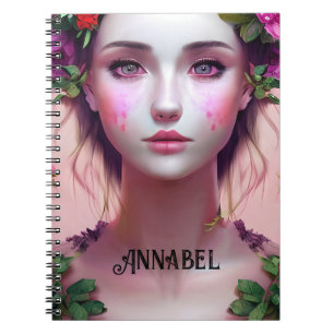 Snygg Etheral Enchanted Woman Fantasy Art Anteckningsbok