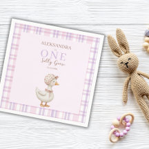 Snygg ett dumt gås-flicka 1-års födelsedagsfest