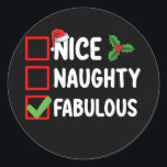 Snygg, Fabulous Funny jullista H Runt Klistermärke<br><div class="desc">Snygg Helgdag på den vackra Fabulous fantous jullista</div>
