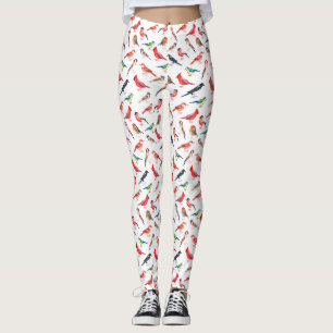 Snygg fågel mönster leggings