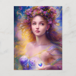 Snygg Fairy Girl ai art Vykort