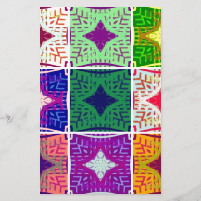 Snygg Fantastisk African Checkated Print mönster Brevpapper (Framsida)