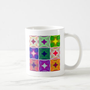 Snygg Fantastisk African Checkated Print mönster Kaffemugg