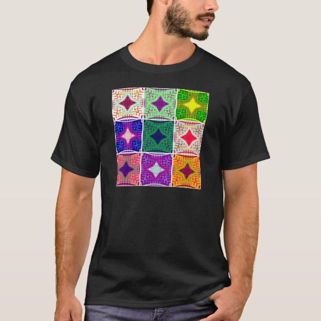 Snygg Fantastisk African Checkated Print mönster T Shirt (Framsida)