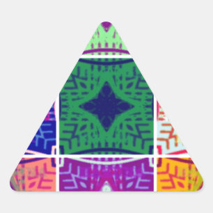 Snygg Fantastisk African Checkated Print mönster Triangelformat Klistermärke
