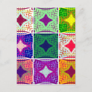 Snygg Fantastisk African Checkated Print mönster Vykort