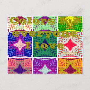 Snygg Fantastisk African Checkated Print mönster Vykort