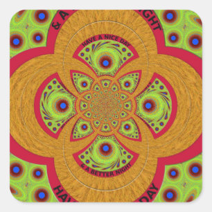 Snygg fantastisk African Mandala Mönster Design Fyrkantigt Klistermärke