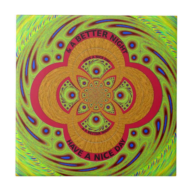 Snygg fantastisk African Mandala Mönster Design Kakelplatta (Framsidan)