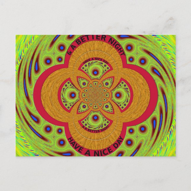 Snygg fantastisk African Mandala Mönster Design Vykort (Framsida)