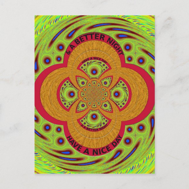 Snygg fantastisk African Mandala Mönster Design Vykort (Framsida)