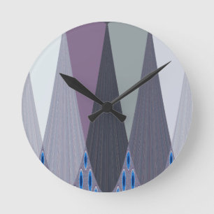 Snygg Fantastisk Chevron Design Art-utskrift Rund Klocka