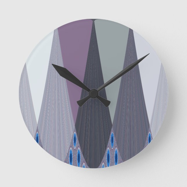 Snygg Fantastisk Chevron Design Art-utskrift Rund Klocka (Framsida)