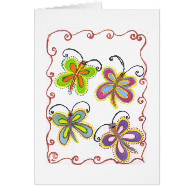 Snygg fantastisk Cute Butterfly Art: Perfekt Gift Hälsningskort (Framsidan)