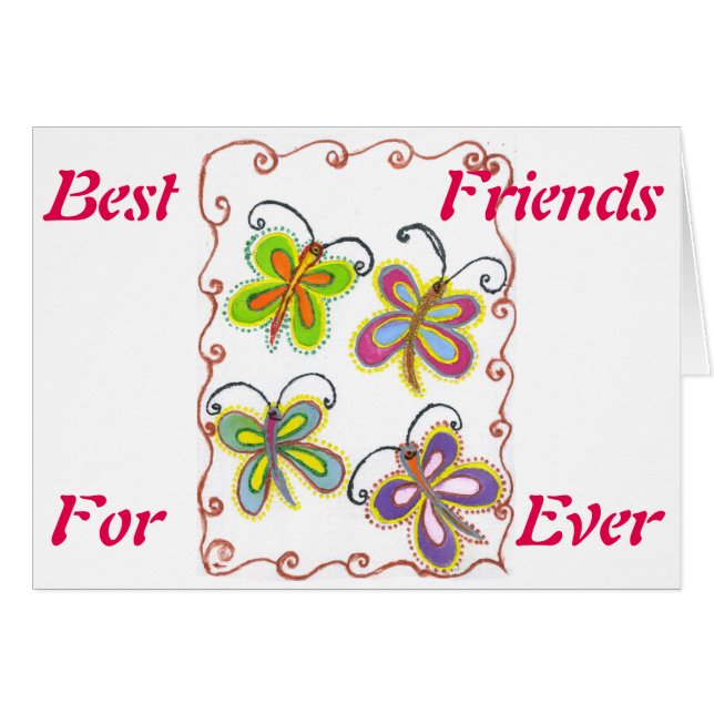 Snygg fantastisk Cute Butterfly Art: Perfekt Gift Hälsningskort (Framsidan Horizontal)