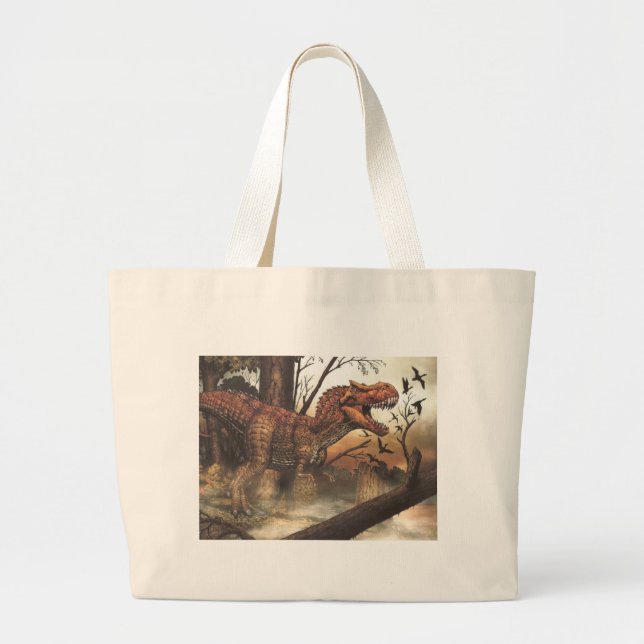 Snygg fantastisk Dinosaur Art Design Jumbo Tygkasse (Framsidan)