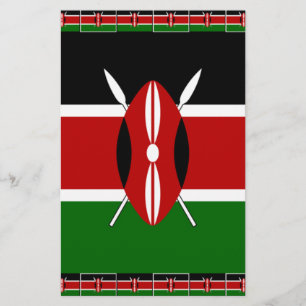 Snygg Fantastisk Feminine Kenya Kenyan Flaggor Brevpapper
