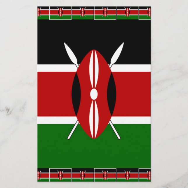 Snygg Fantastisk Feminine Kenya Kenyan Flaggor Brevpapper (Framsida)