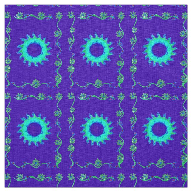 Snygg fantastisk Girly blommigt Blue Sunset Tyg (Prov)