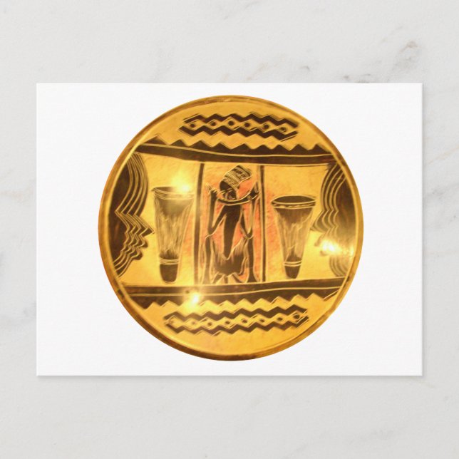 Snygg Fantastisk Golden Red African Ethnic Art Vykort (Framsida)