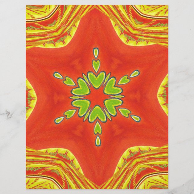 Snygg Fantastisk Golden Red African Motif Färg (Framsida)