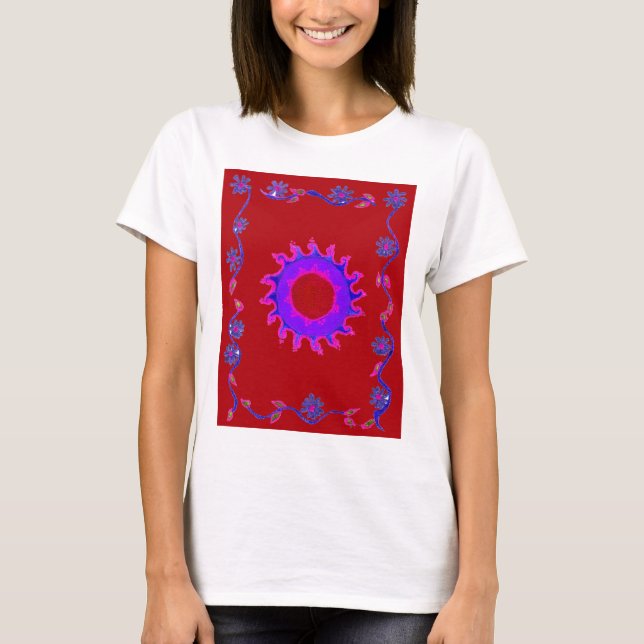Snygg fantastisk India Motif Mendi Art Design T Shirt (Framsida)