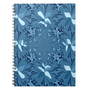 Snygg Fantastisk Iridescent Blue Kaleidoscope Art Anteckningsbok