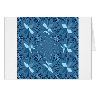 Snygg Fantastisk Iridescent Blue Kaleidoscope Art Hälsningskort