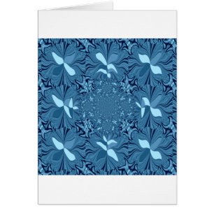 Snygg Fantastisk Iridescent Blue Kaleidoscope Art Hälsningskort
