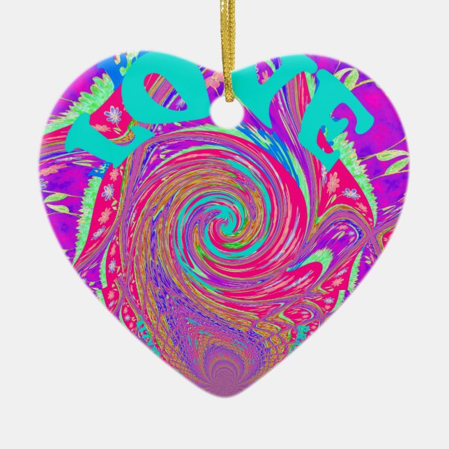 Snygg Fantastisk-Kärlek-textdesign Julgransprydnad Keramik (Framsidan)